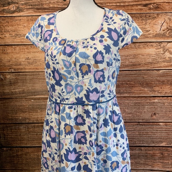 Boden• Floral Linen Cap Sleeve Dress - Picture 3 of 7